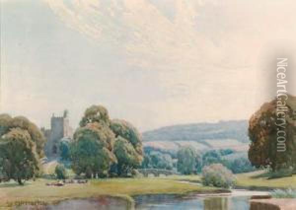 Haddon Hall, Derbyshire Oil Painting - Albert George Petherbridge