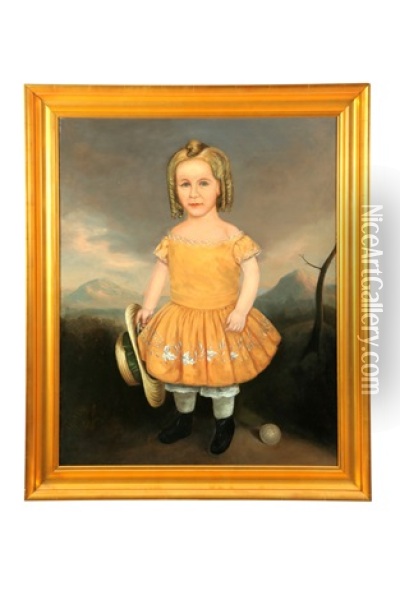 Naive Image Of A Young Girl Oil Painting - Elmer Barstow Packard