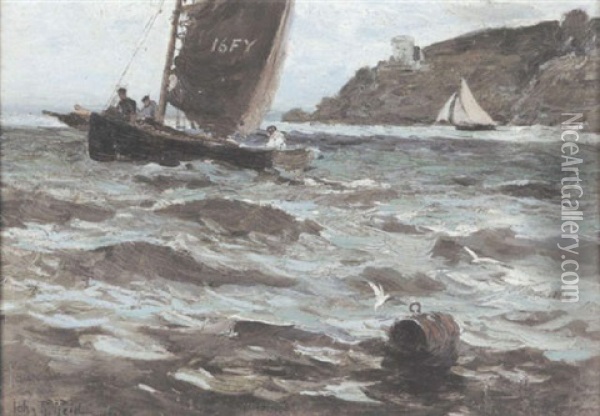 Leaving Fowey Oil Painting - John Robertson Reid