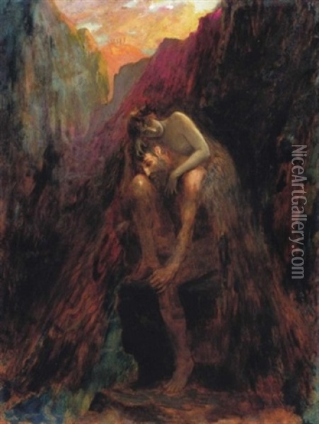 Alakok - Oedipus (figures - Oedipus) Oil Painting - Georges Antoine Rochegrosse