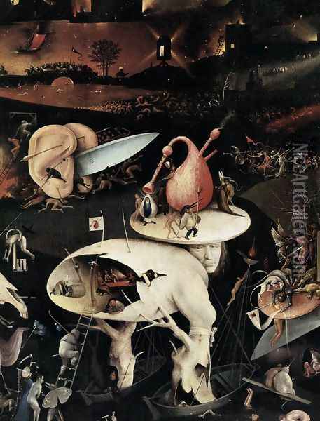 Triptych of Garden of Earthly Delights (right wing) (detail 2) c. 1500 Oil Painting - Hieronymous Bosch