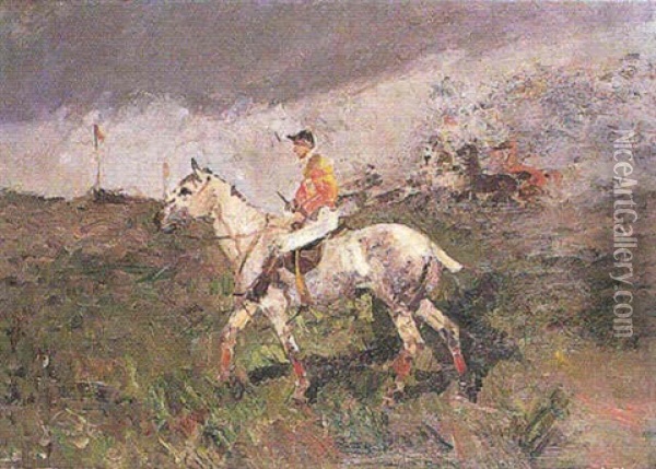 Jockey A Cheval Oil Painting - Rene Pierre Charles Princeteau