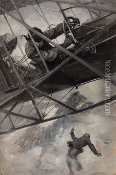Disaster In The Air Oil Painting - Frederick Coffay Yohn