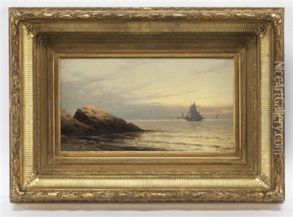Maine Coast, Sunset Oil Painting - Alfred Thompson Bricher