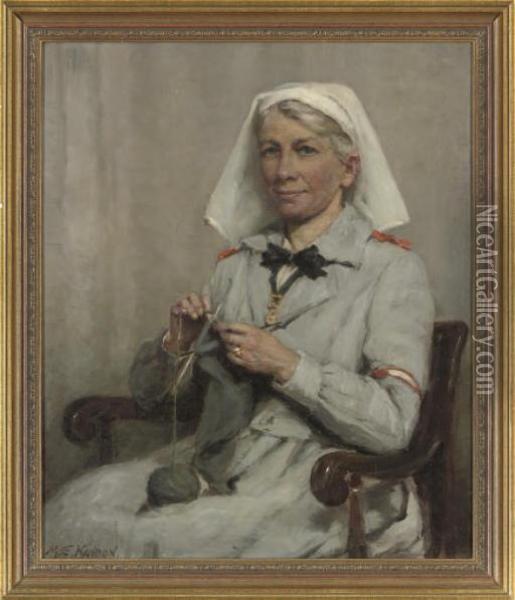 Portrait Of A Nurse Oil Painting - Mary Evelina Kindon