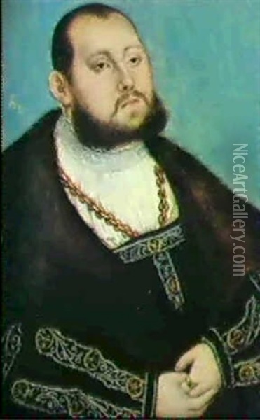 Bildnis Des Johann Friedrich Des Grossmutigen, Kurfurst Von Sachsen Oil Painting - Lucas Cranach the Elder