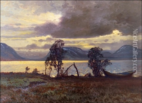 Iltarusko Oil Painting - Carl Brandt