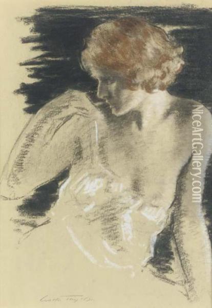 Study Of A Woman Oil Painting - Walter Taylor