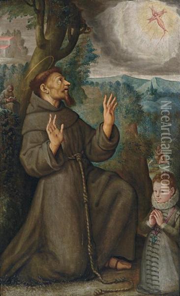 San Francesco Riceve Le Stimmate Oil Painting - Giovanni Battista della Rovere