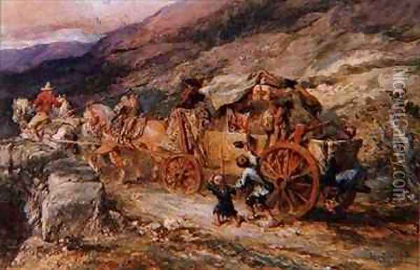 Stage Coach of the Last Century Oil Painting - Sir John Gilbert