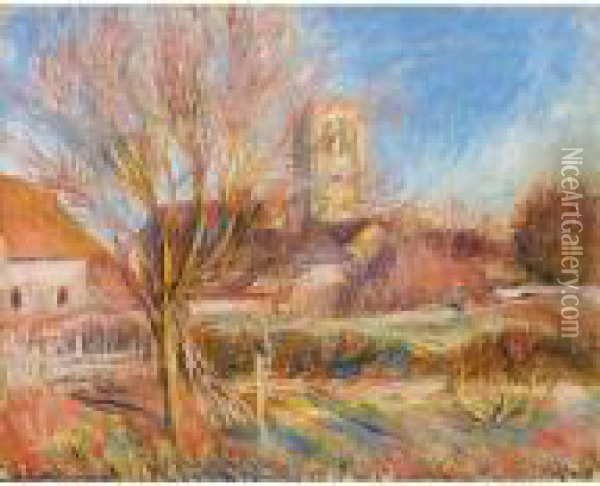 L'eglise A Essoyes Oil Painting - Pierre Auguste Renoir