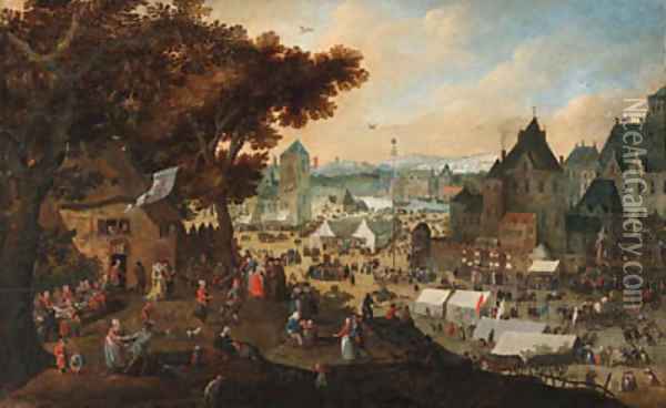 A town kermesse Oil Painting - Bartholomeus Grondonck