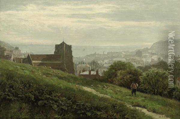 Hastings Old Town Oil Painting - W.H. Barrow