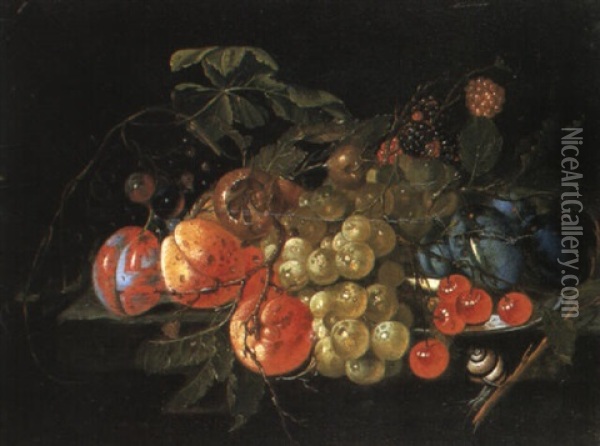 Nature Morte De Fruits Oil Painting - Cornelis De Heem