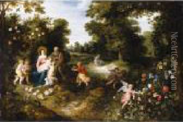 The Rest On The Flight Into Egypt Oil Painting - Jan Brueghel the Younger