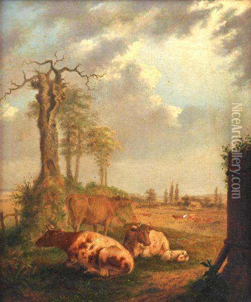 Cattle Resting Oil Painting - Balthasar Paul Ommeganck