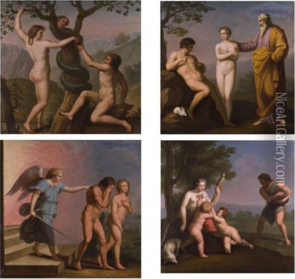 Bilderserie Von Vier Darstellungen Aus Dem Biblischen Adam Und Eva-thema Oil Painting - Andrea, the Elder Appiani