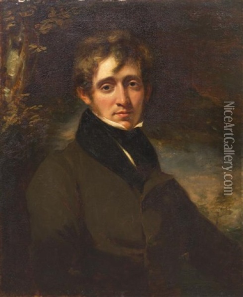 Portrait Of A Man, Said To Be The Poet Thomas Moore Oil Painting - John Opie