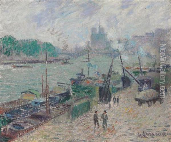 Port Of Henri Iv Oil Painting - Gustave Loiseau