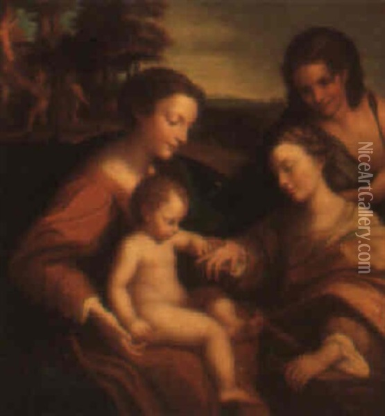 The Mystic Marriage Of St. Catherine Oil Painting -  Correggio