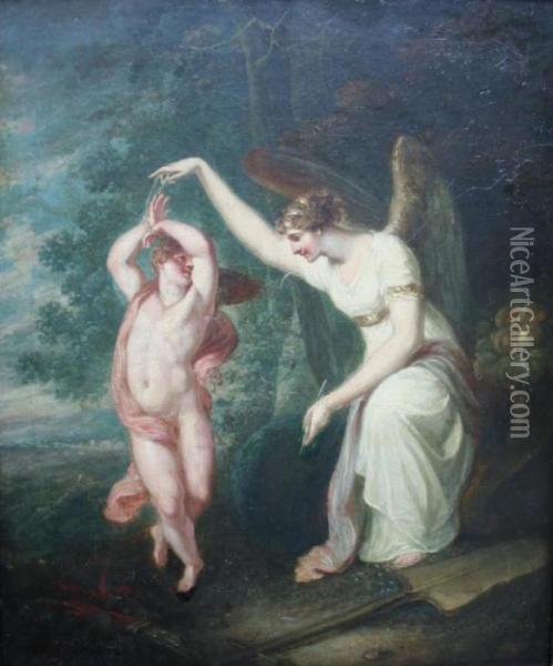 Westall, Ra Cupid And Psyche Oil Painting - Richard Westall
