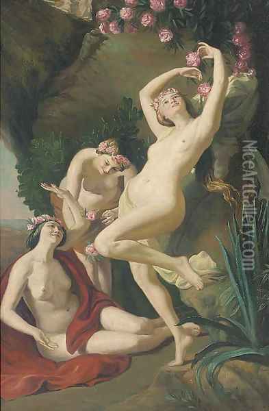 The three graces Oil Painting - Continental School
