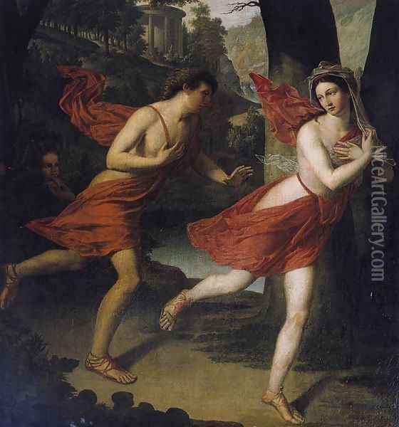 Pauline as Daphne Fleeing from Apollo c. 1810 Oil Painting - Robert-Jacques-Francois-Faust Lefevre