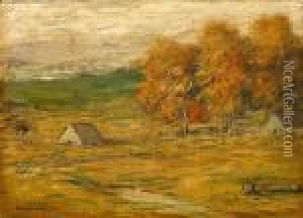 Cottage In A Sunny Field Oil Painting - John Francis Murphy