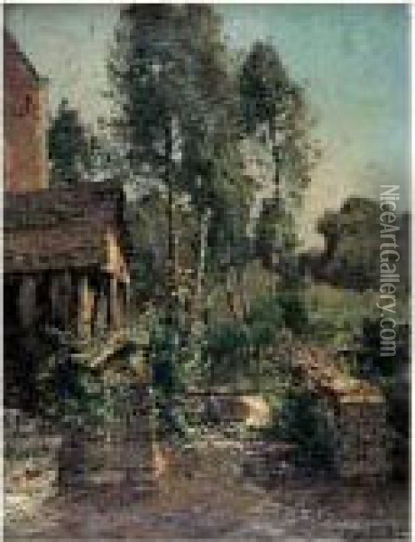 Le Moulin Oil Painting - Eugene Berthelon