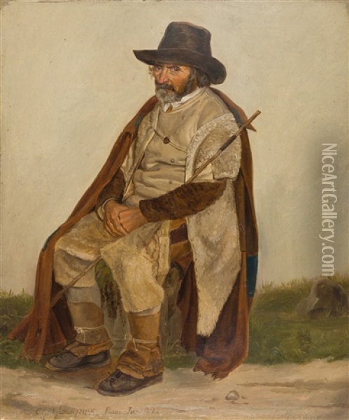 Bellardino - Italienischer Landmann Oil Painting - Carl (Karl) Wilhelm Goetzloff