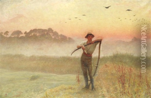 At The Break Of Day Oil Painting - Edgar Barclay