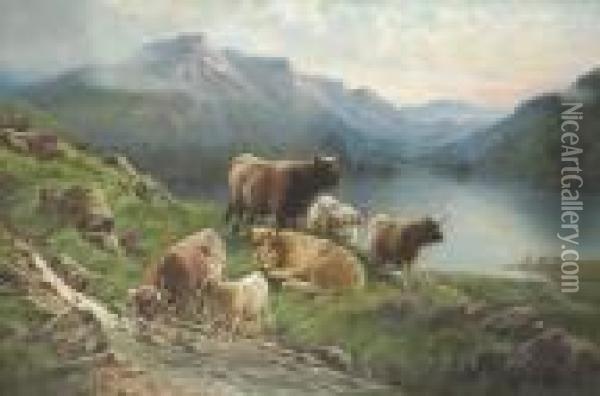 Loch Turitt, Perthshire Oil Painting - William Perring Hollyer