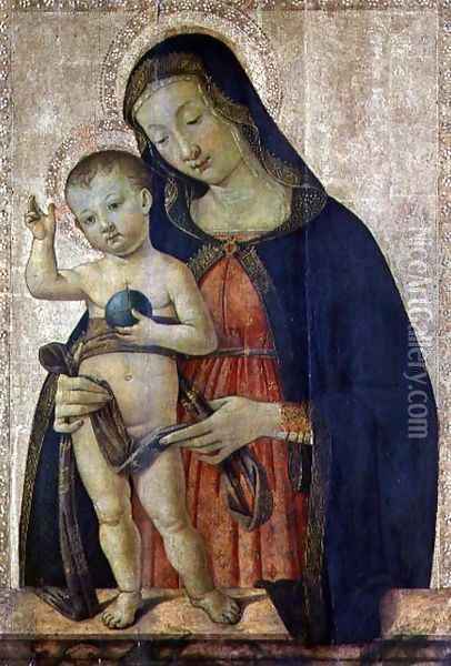 Virgin and Child Oil Painting - Lauro de Manfredi da Amelia Piermatteo