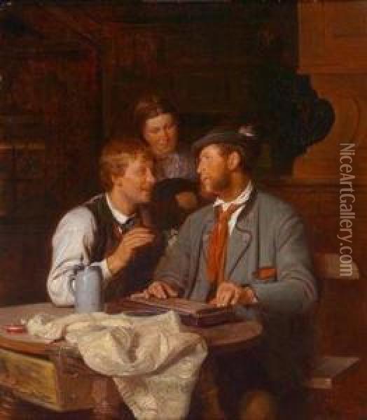 Der Zitherspieler Oil Painting - Ferdinand Meyer-Wismar