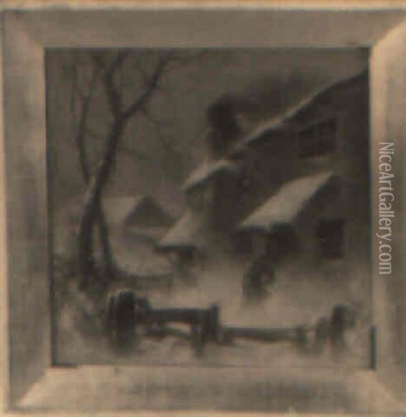 Snowstorm Oil Painting - George Washington Nicholson