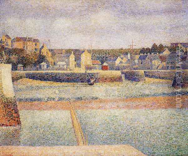Port-en-Bessin, The Outer Harbor, Low Tide Oil Painting - Georges Seurat