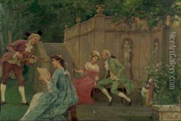 Intrattenimento Musicale Oil Painting - Federico Andreotti