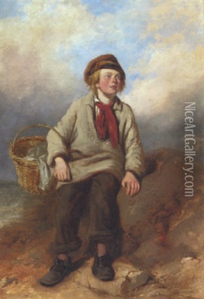 The Little Fisher Boy Oil Painting - James Hardy Sr.