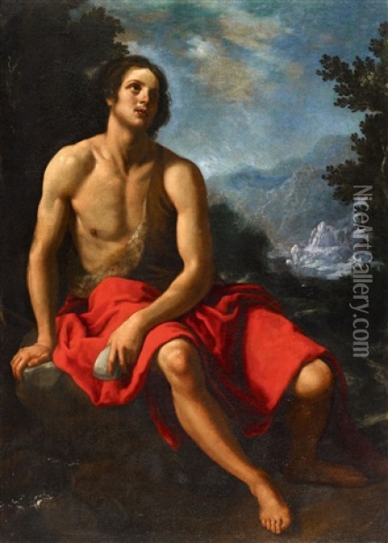 John The Baptist In The Wilderness Oil Painting - Cristofano Allori