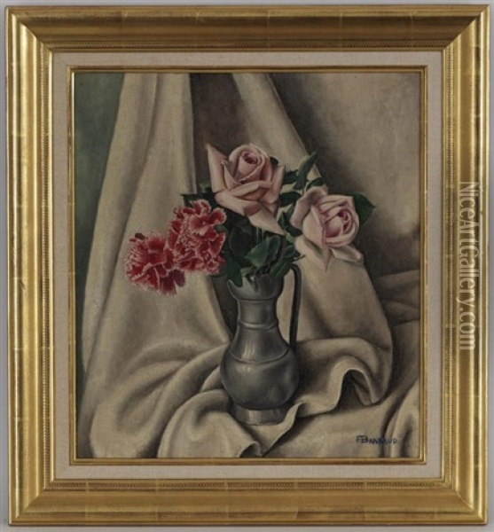 Vase De Fleurs Oil Painting - Francois Emile Barraud