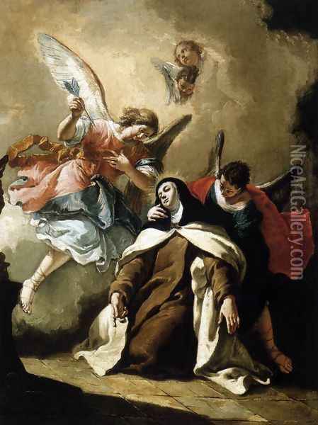 The Ecstasy of St Therese Oil Painting - Francesco Fontebasso