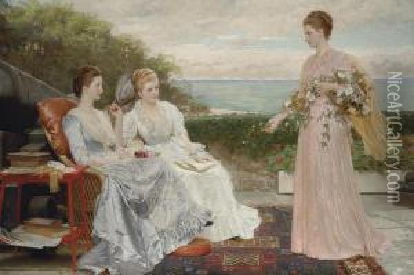 The Ramparts, Walmer Castle Oil Painting - Charles E. Perugini