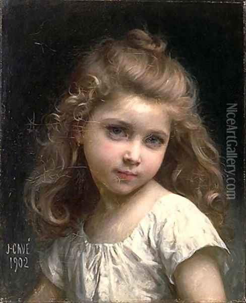 Portrait of a Young Girl Oil Painting - Jules Cyrille Cave