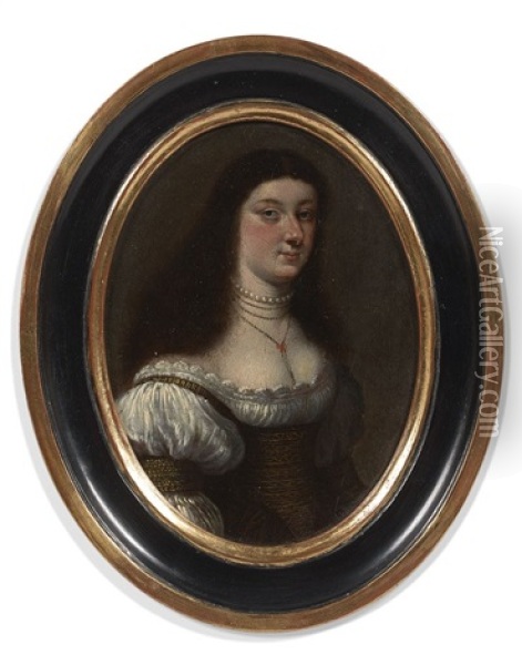 Portrait De Dame En Buste Oil Painting - Girolamo Forabosco