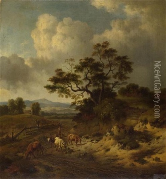 Landschaft Mit Kuhen Oil Painting - Jacob Wynants