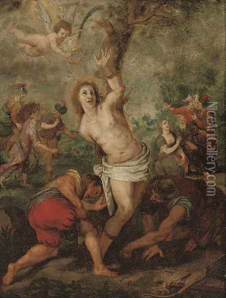 The Martyrdom of Saint Sebastian Oil Painting - Simon de Vos
