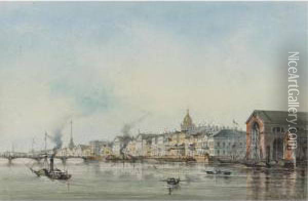 View Of St. Petersburg From The Neva Oil Painting - Vasyl Hryhorovych Krychevsky