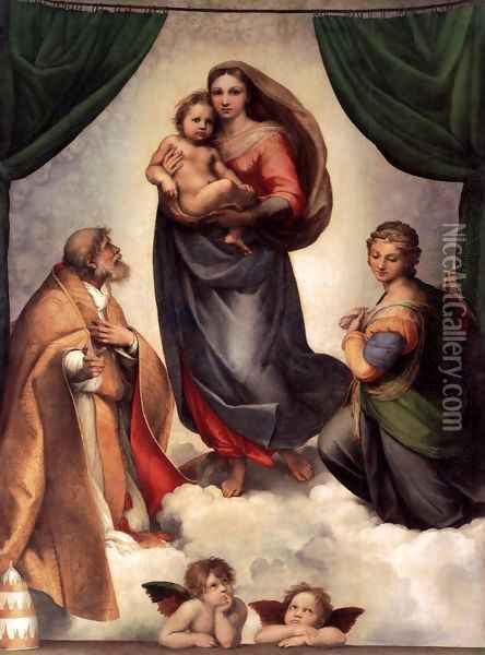 The Sistine Madonna Oil Painting - Raffaelo Sanzio
