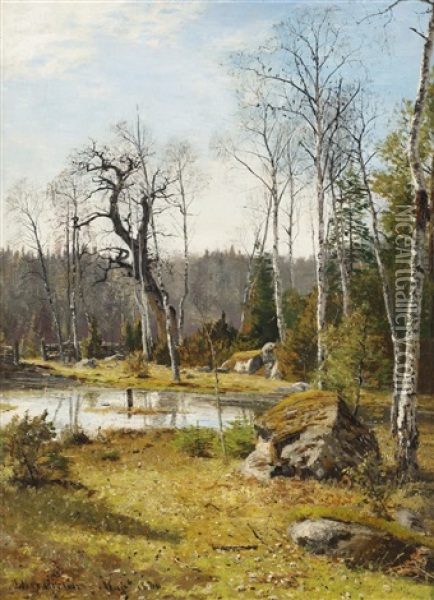 Varlandskap Oil Painting - Olof Hermelin