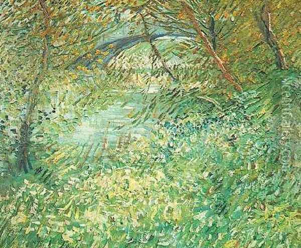 Banks Of The Seine With Pont De Clichy In The Spring Oil Painting - Vincent Van Gogh